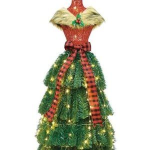Winter Wonder Lane 4 ft LED Buffalo Dress Form Pre-Lit Christmas Tree NIB